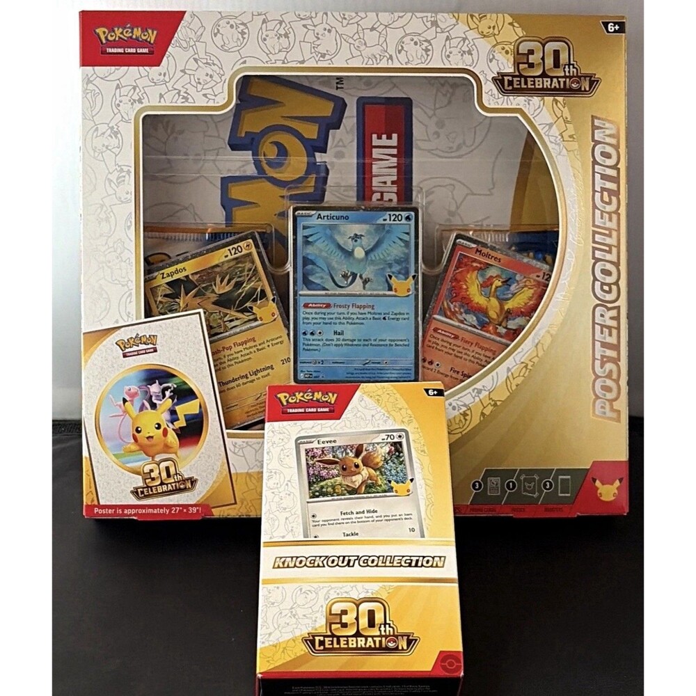 Pokémon 30th Celebration 2-Box Bundle Poster Collection & knock out Collection